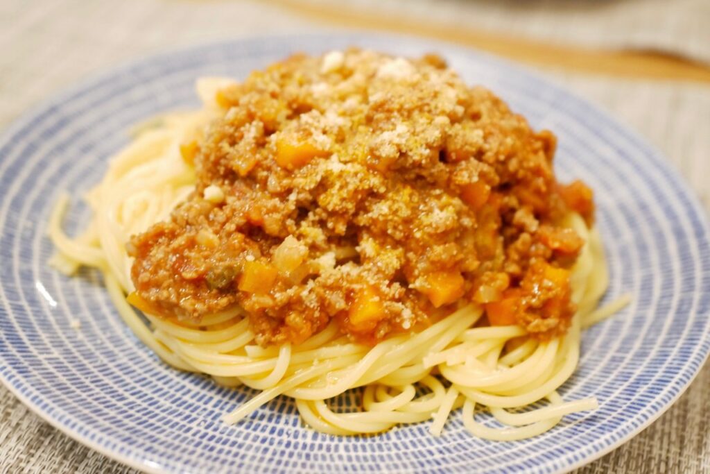 手作りミートソースのスパゲッティ