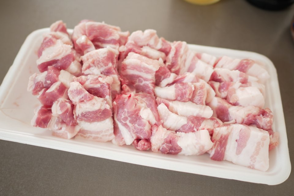 サムギョプサル用の豚肉切り方