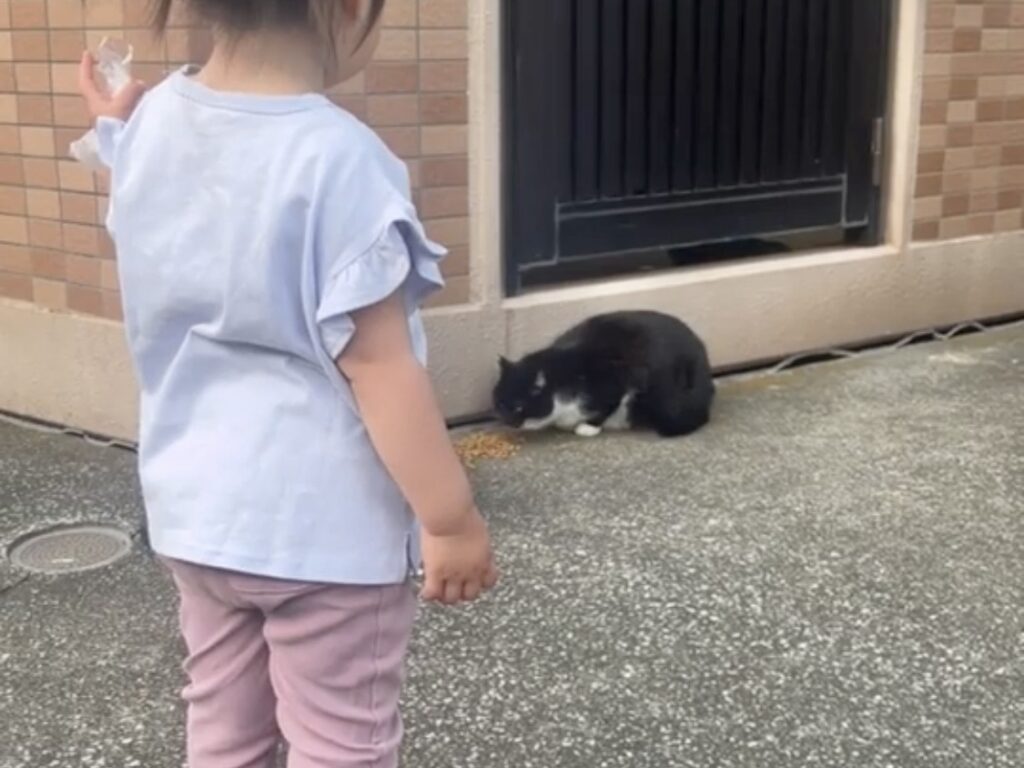 保育園へ登園する娘