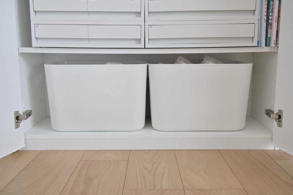 リシェルsi前面収納の無印良品ポリプロピレン収納