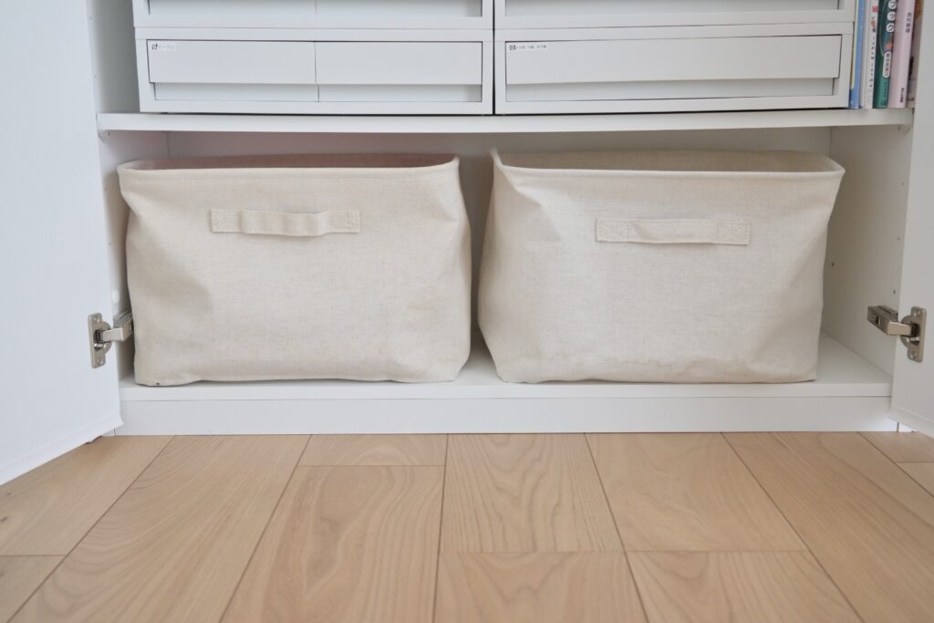 リシェルsi前面収納にフィットする無印良品の麻ソフトボックス