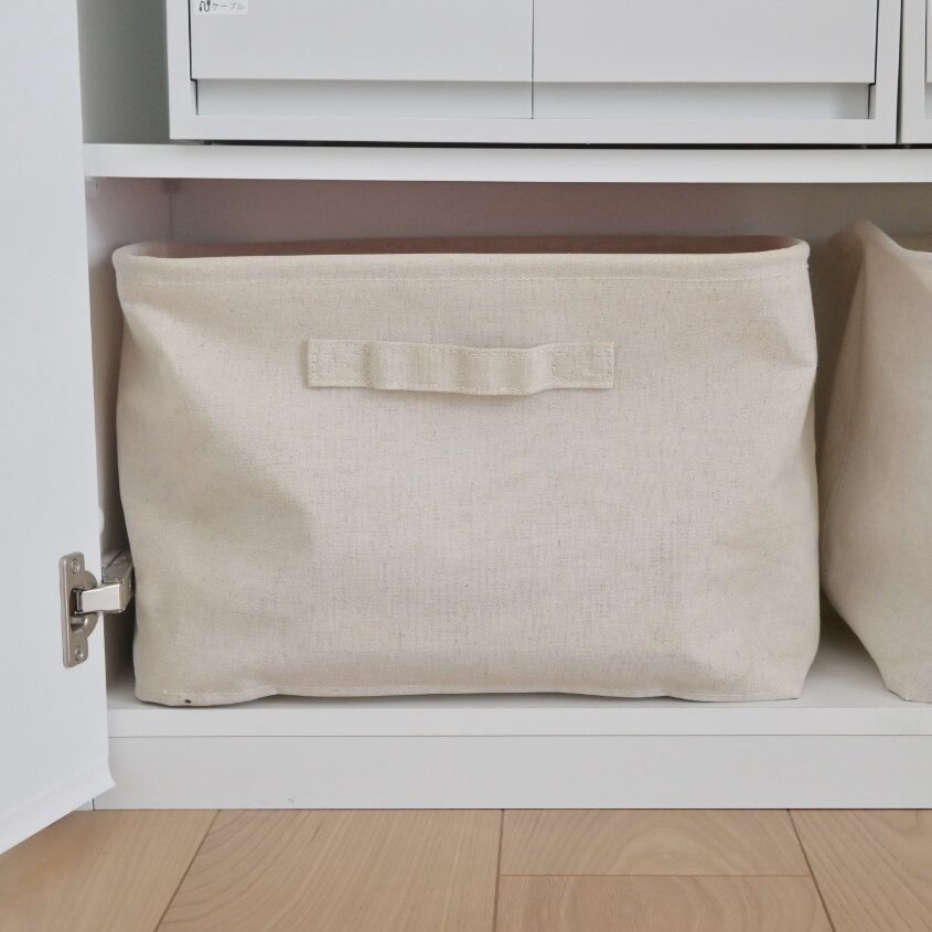 リシェルsi前面収納にフィットする無印良品の麻ソフトボックス