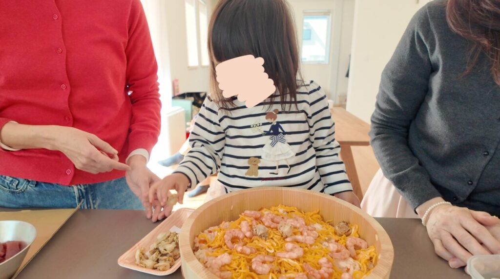2歳娘と作るひな祭りのちらし寿司