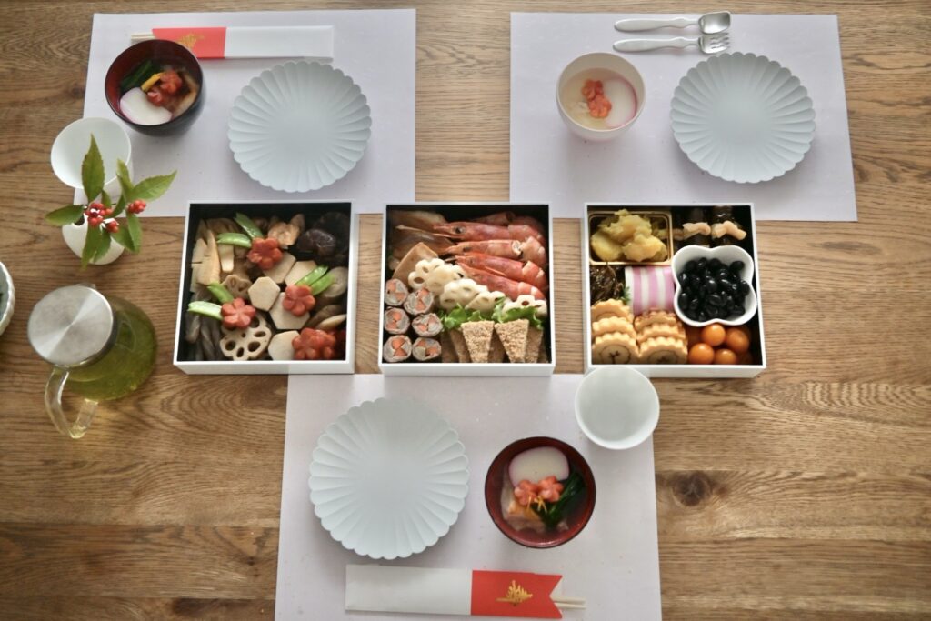 手作りおせちでのお正月のテーブルコーディネート