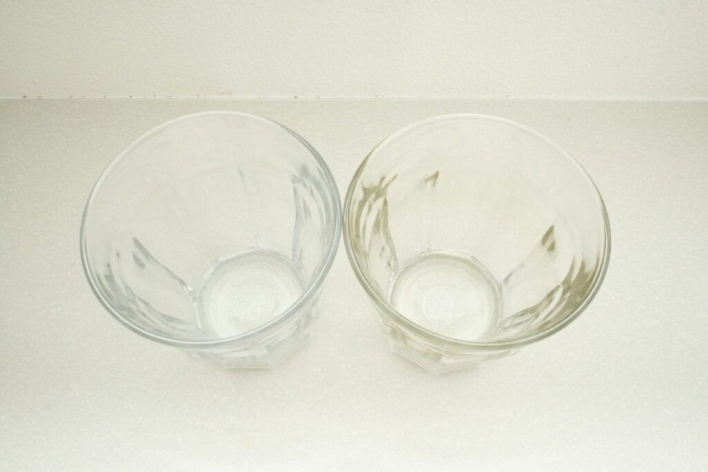 ミーレ食洗器の洗浄力で茶渋が取れた