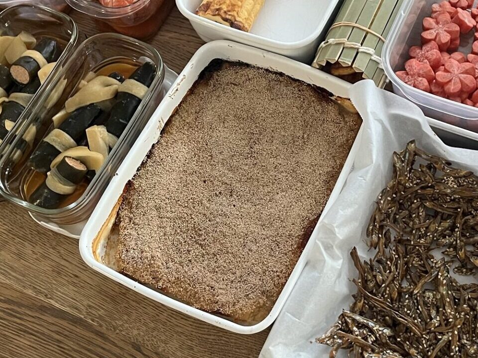 ホーローバットで松風焼きを作る