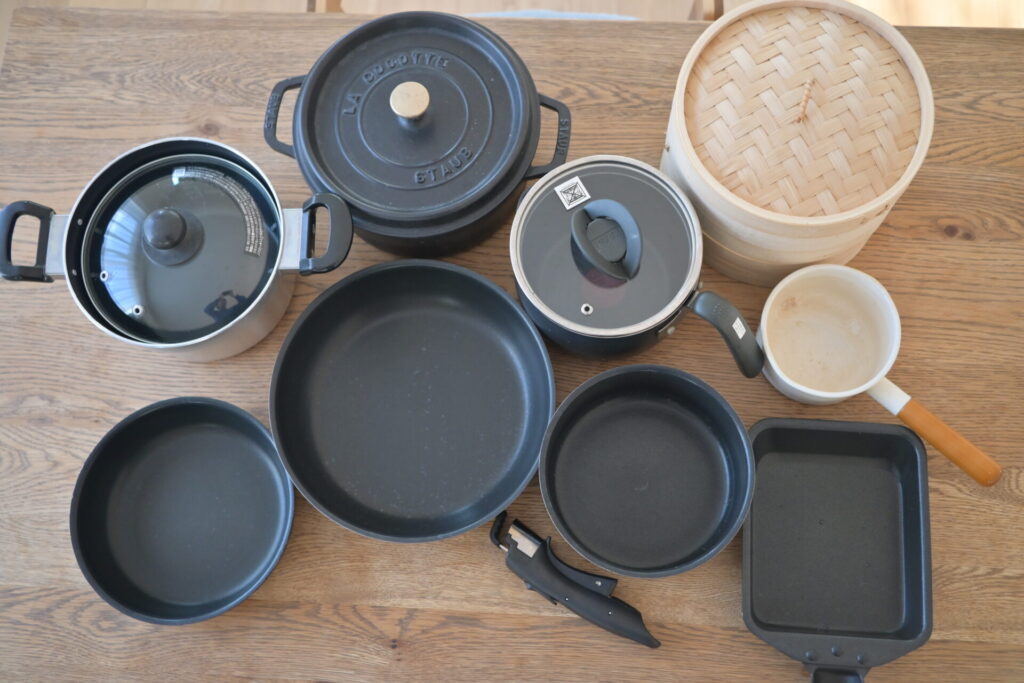 3人家族の鍋・フライパンの数