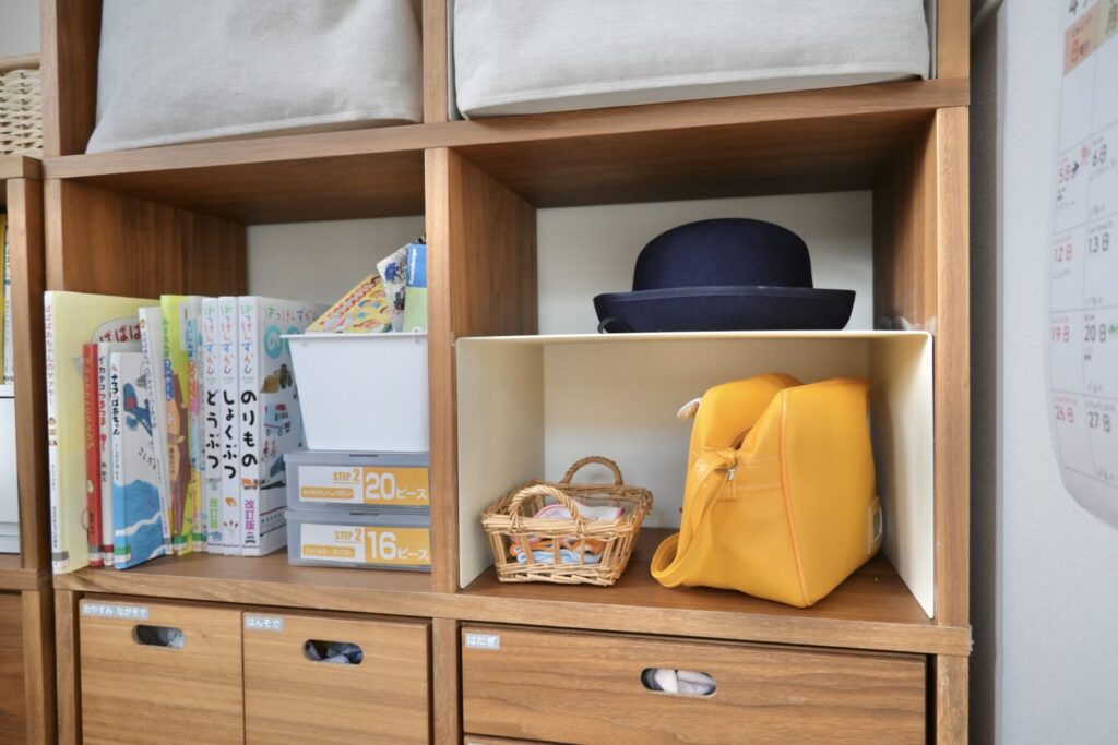 幼稚園帽子・カバン収納