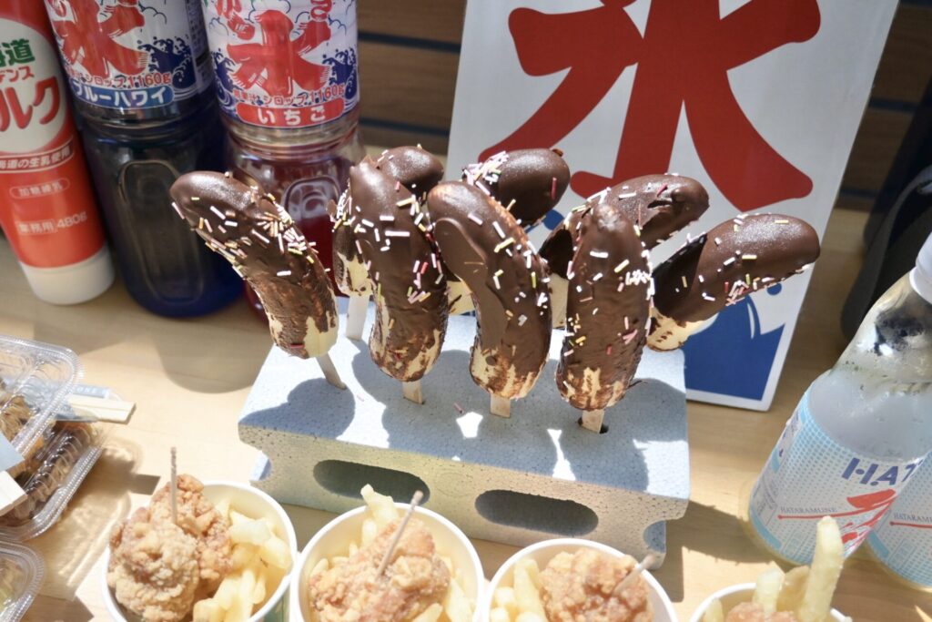 おうち縁日の手作りチョコバナナ