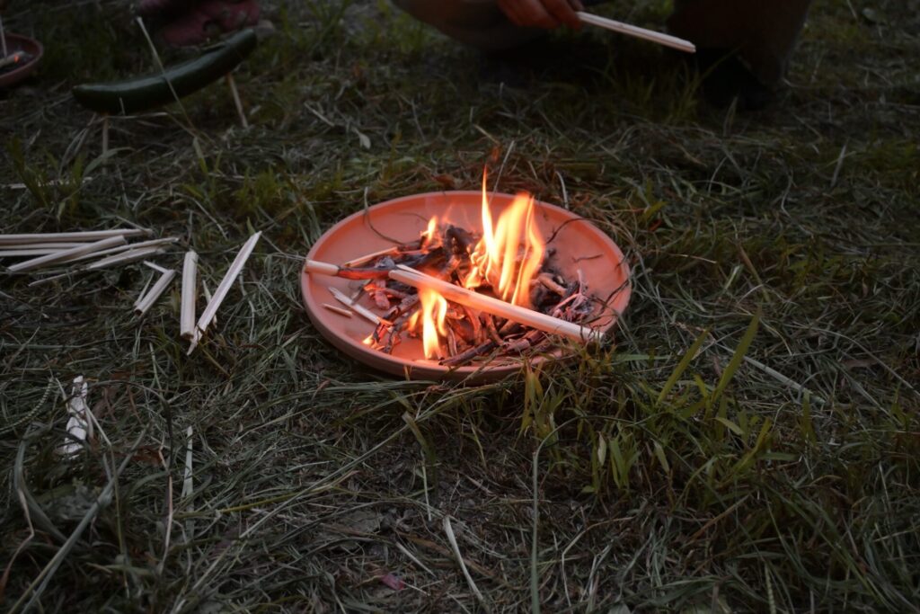 湘南食べまな便 収穫体験後のお盆体験
