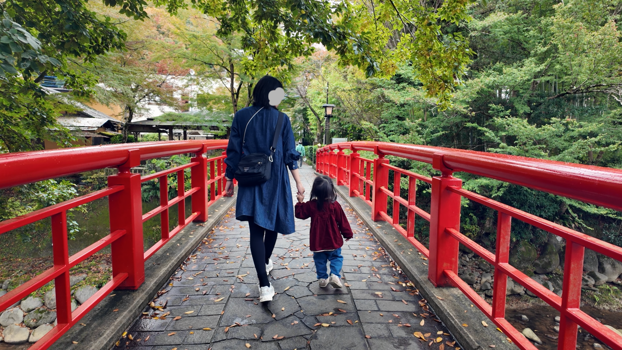 子連れ修善寺観光で竹林を歩く