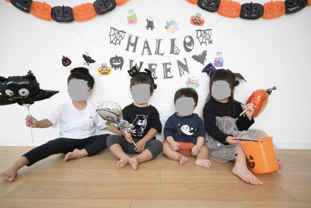 ハロウィン飾り付け写真撮影
